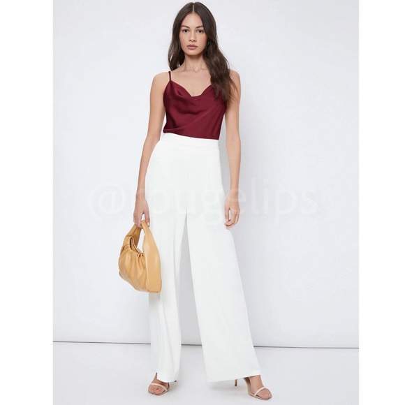 Burgundy Glamorous Cowl Neck Spaghetti Straps Camisole Top Cami, Draped - Picture 4 of 10